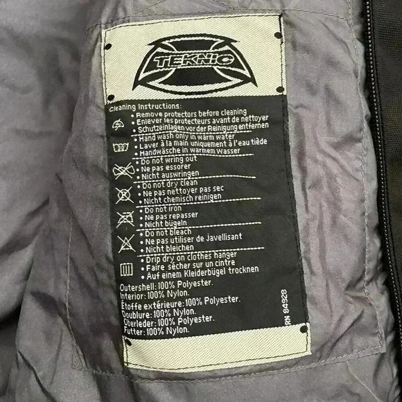 Mens Teknic Motorcycle Jacket Black Armored Size XL Waterproof - Picture 8 of 11